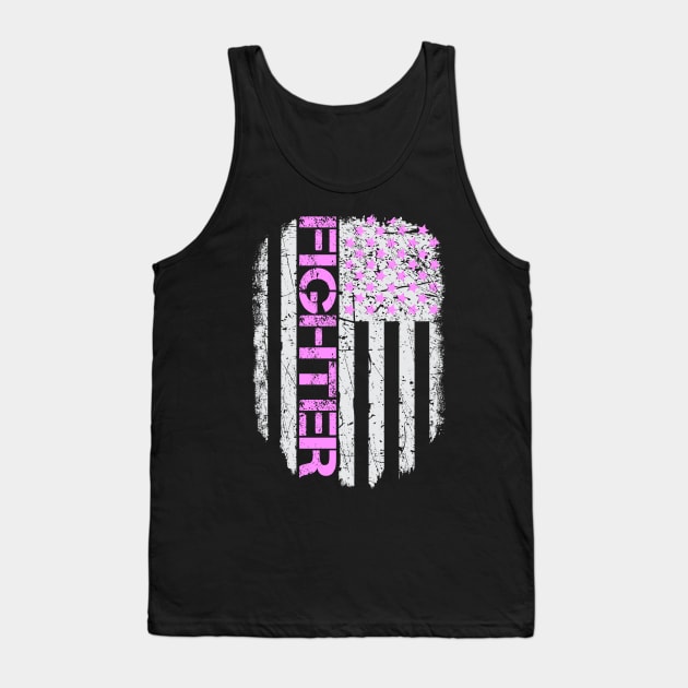 Cancer Fighter American Flag Tank Top by pho702